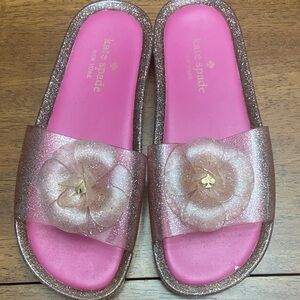 Kate Spade Glittery Pink Floral Slides